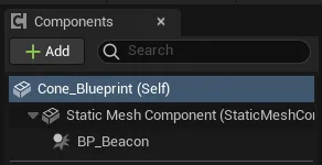 Adding the BP_Beacon component to an actor