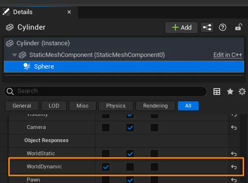 Setting the enemy collision preset to ignore the tracker channel