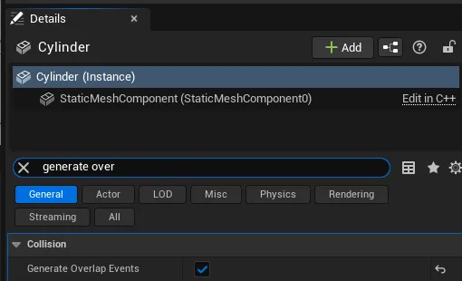 An enemy actor with a collision component that generates overlaps