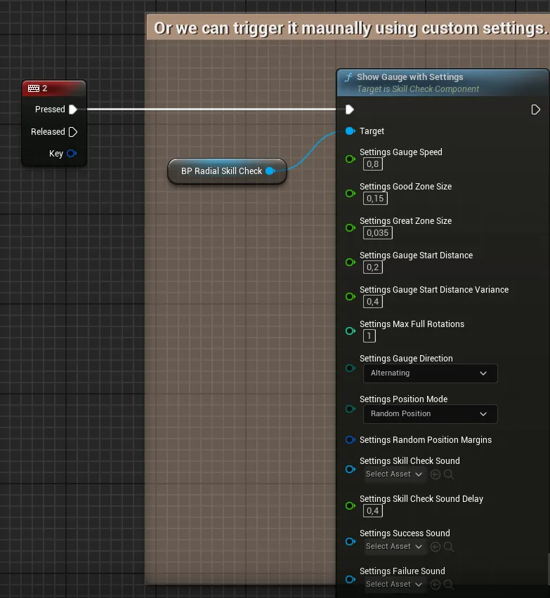 Show Gauge with Settings called on input, with the per-check settings exposed as pins